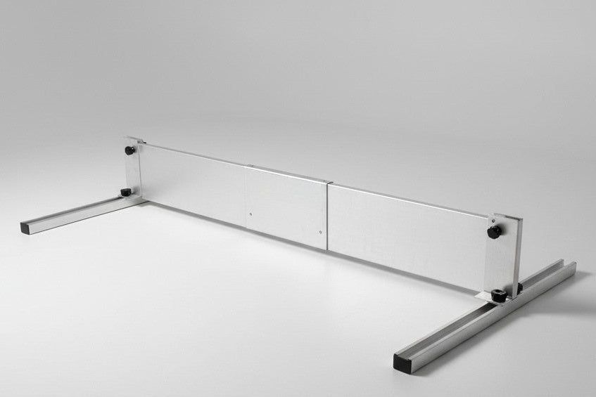 DivideUte_Slider_Rack_Aluminium_Finished on a gray background
