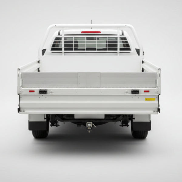 TrayDivider Fixed across a flat ute tray,
viewed from behind
